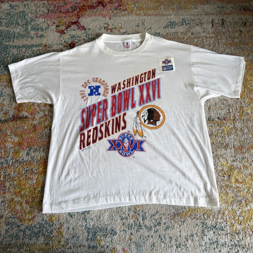 Vintage Washington Redskins Super Bowl XXVI T Shirt XL NFC Champions Tilton